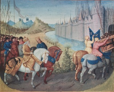 Einzug von Ludwig VII. und Konrad III. in Konstantinopel während der Kreuzzüge, 1147-49 von Jean Fouquet